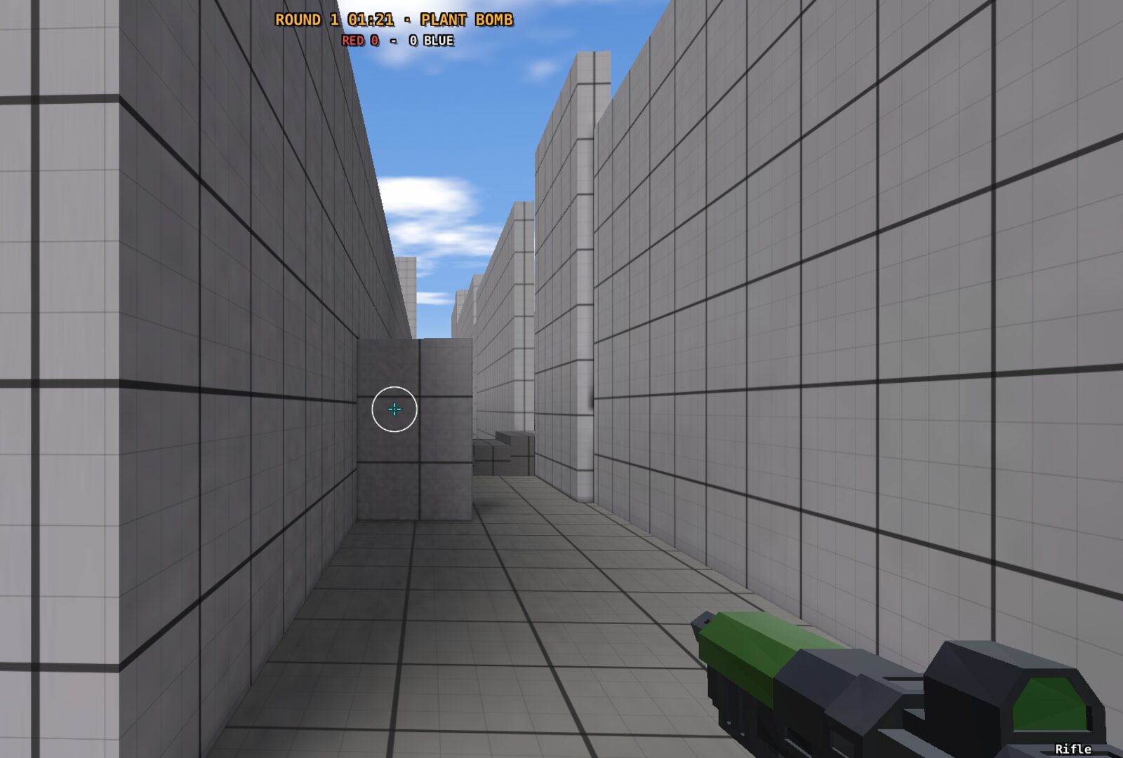 A ProAim corridor seen down a rifle